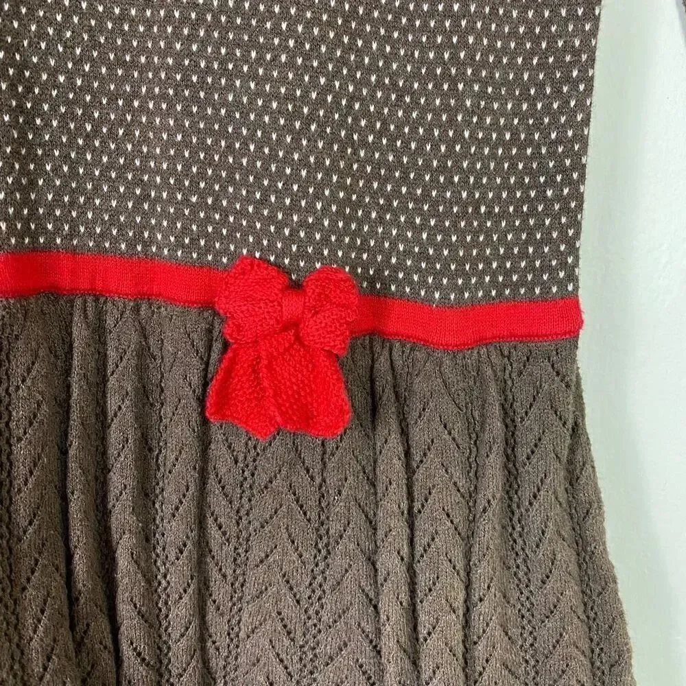 Hanna Andersson Big Girl Brown Layer Fairisle Long Sleeve Holiday Dress Size 14